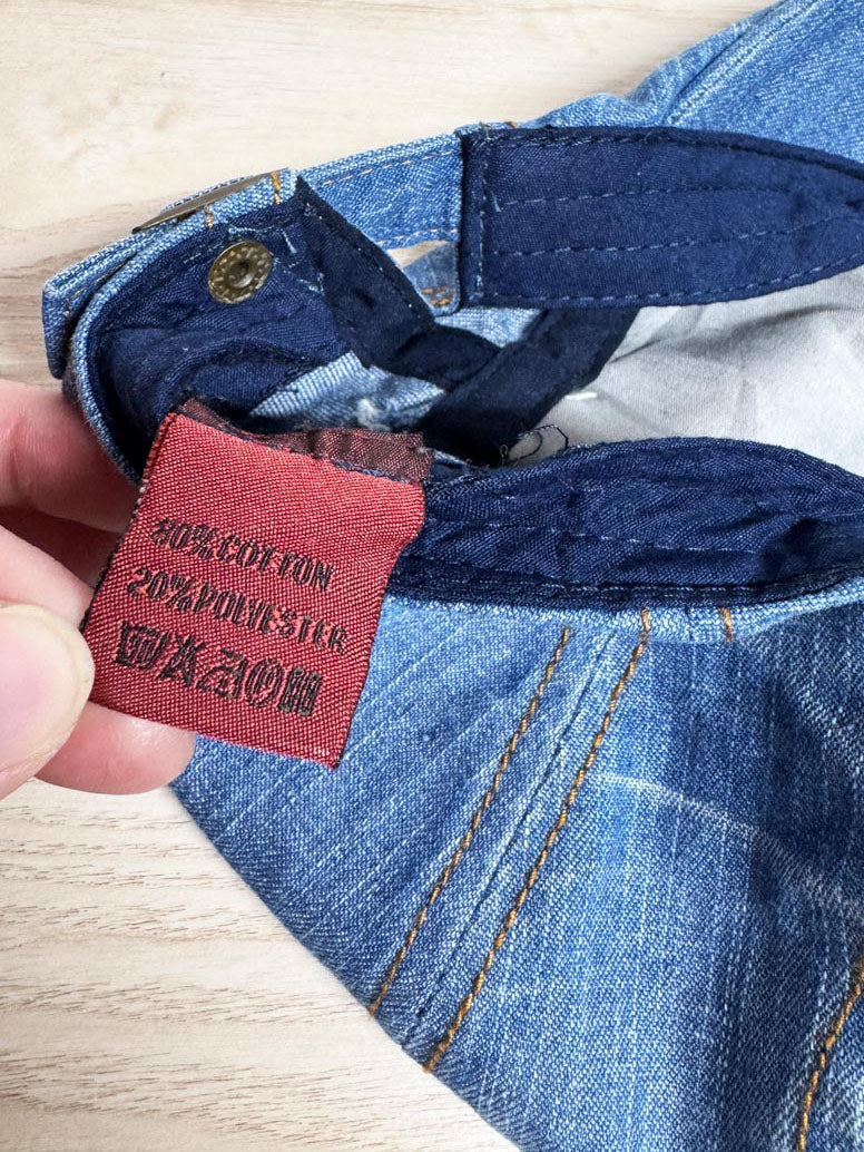 y2k denim patchwork flat cap