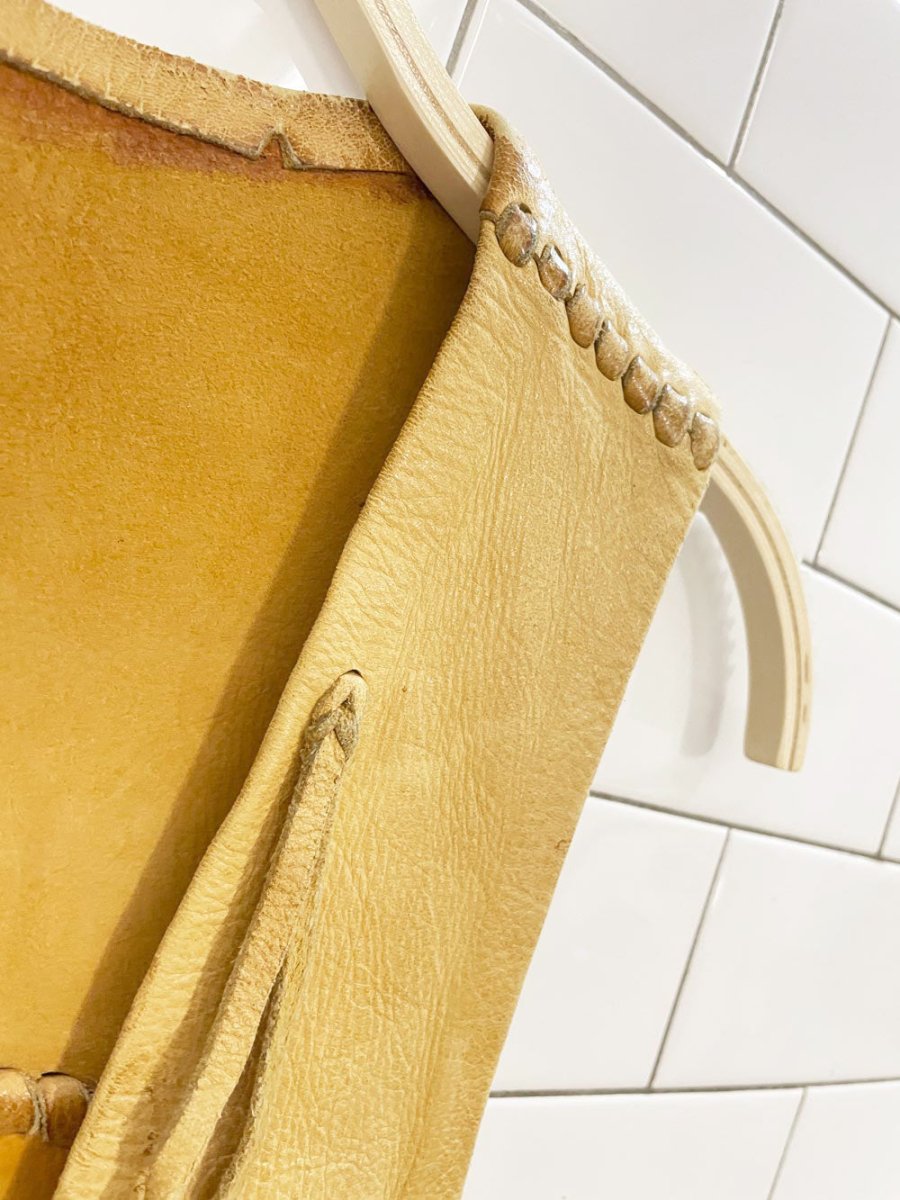 vintage 70s deerskin leather vest - good market thrift store