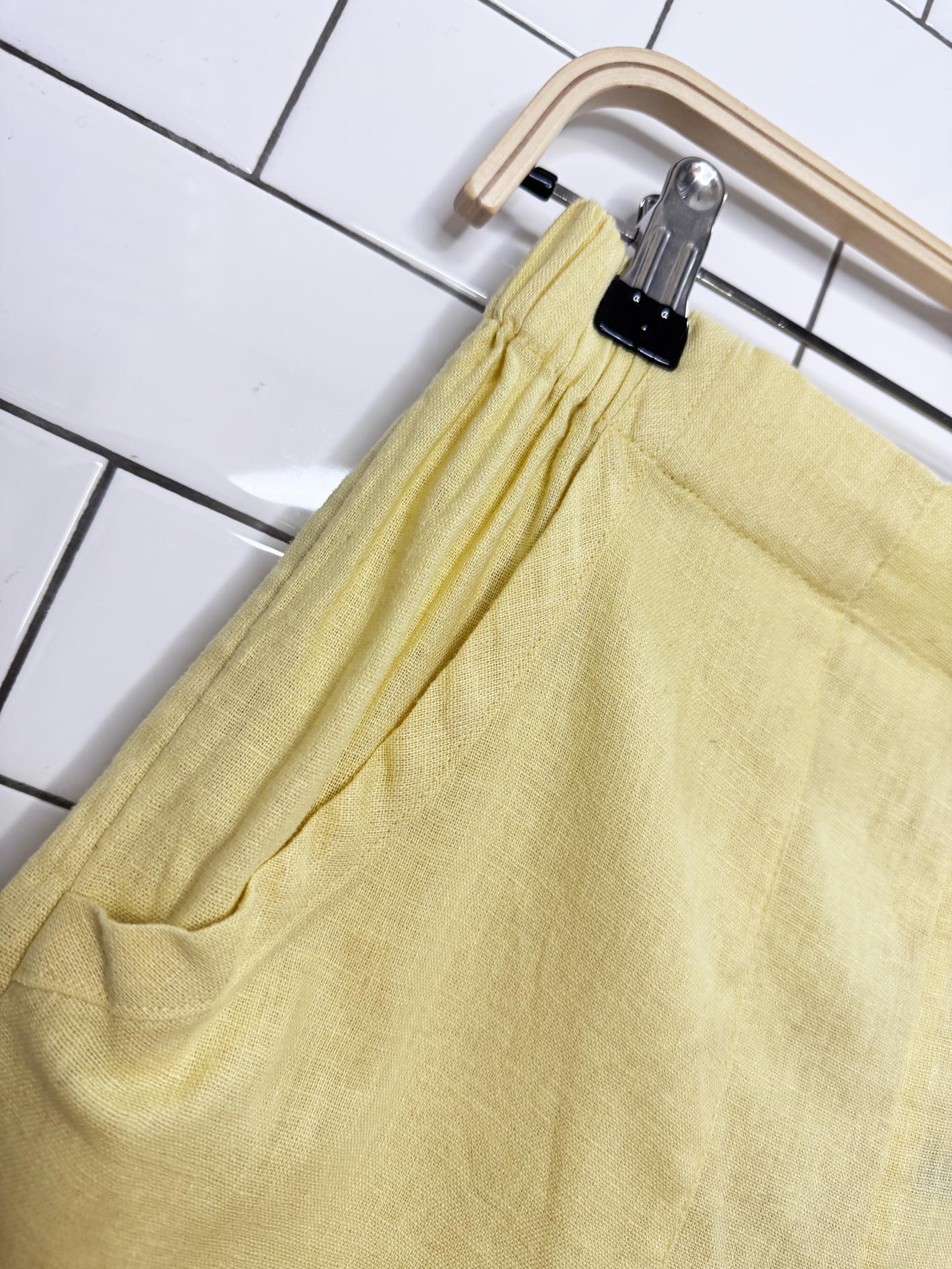 nwt free people linen-blend high rise trouser shorts