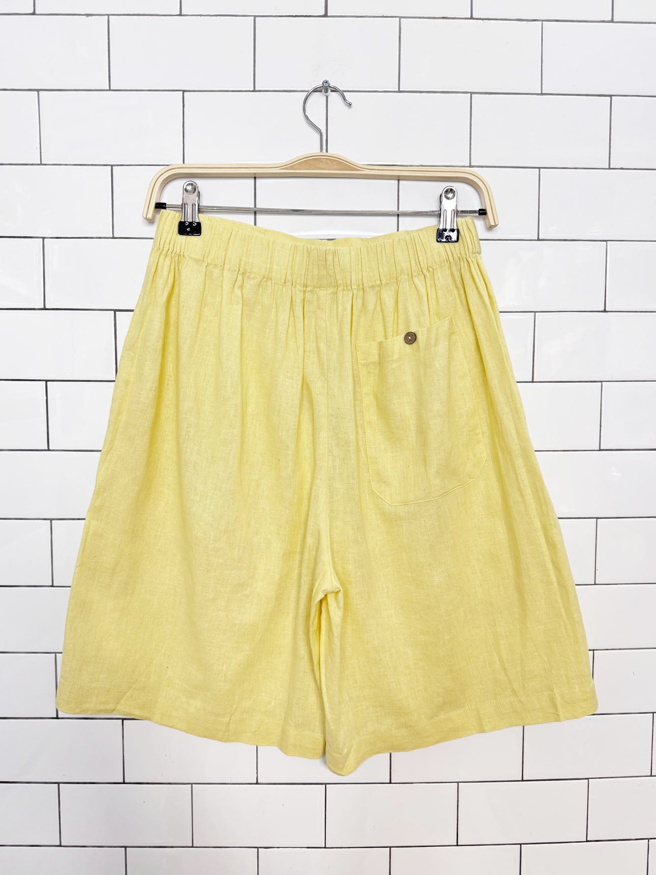 nwt free people linen-blend high rise trouser shorts
