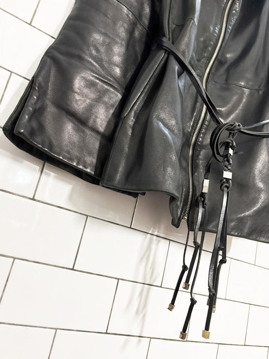 vintage 90s g&g leather club belted butter leather jacket - good market thrift store