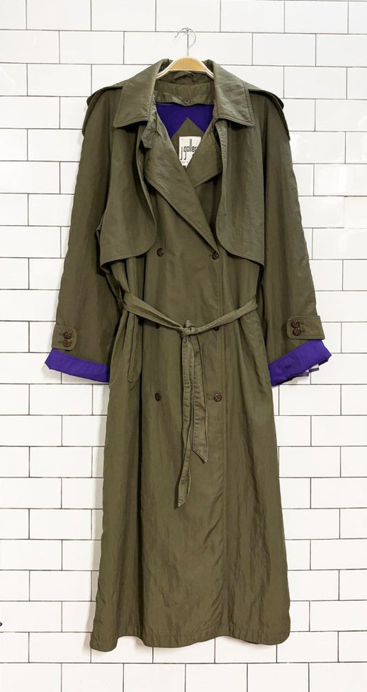 vintage 90s j gallery classic belted trench coat | removable liner - good market thrift store