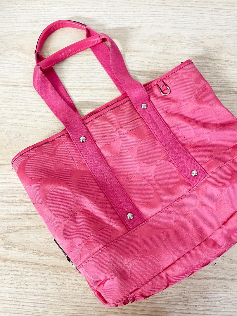 y2k coach hampton monogram tote | pink - good market thrift store