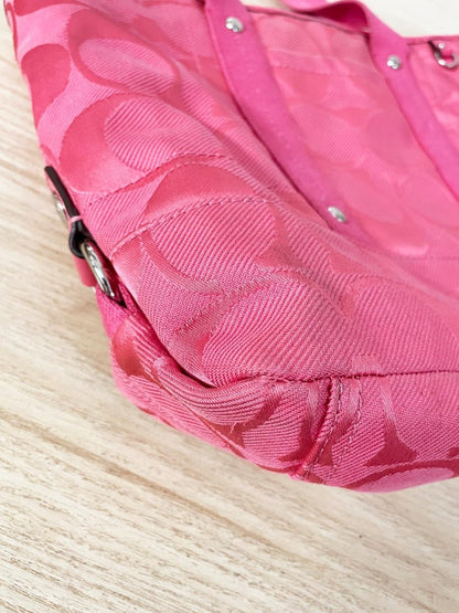 y2k coach hampton monogram tote | pink - good market thrift store