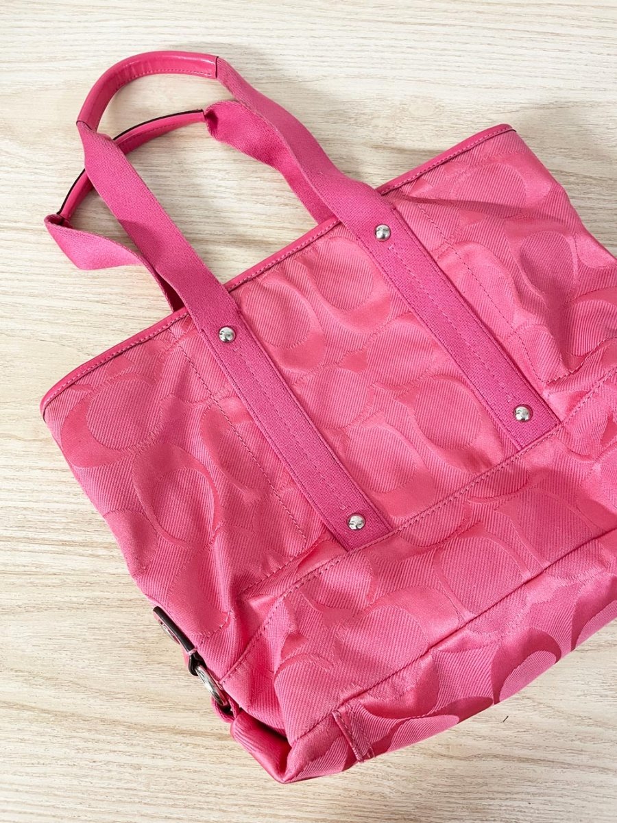 y2k coach hampton monogram tote | pink - good market thrift store