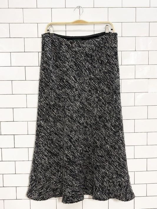 vintage hobbs wool - blend tweed maxi skirt - good market thrift store