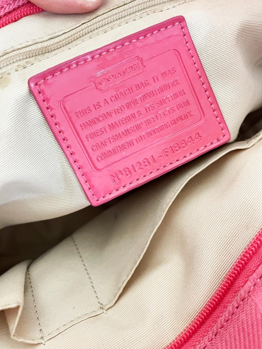 y2k coach hampton monogram tote | pink - good market thrift store