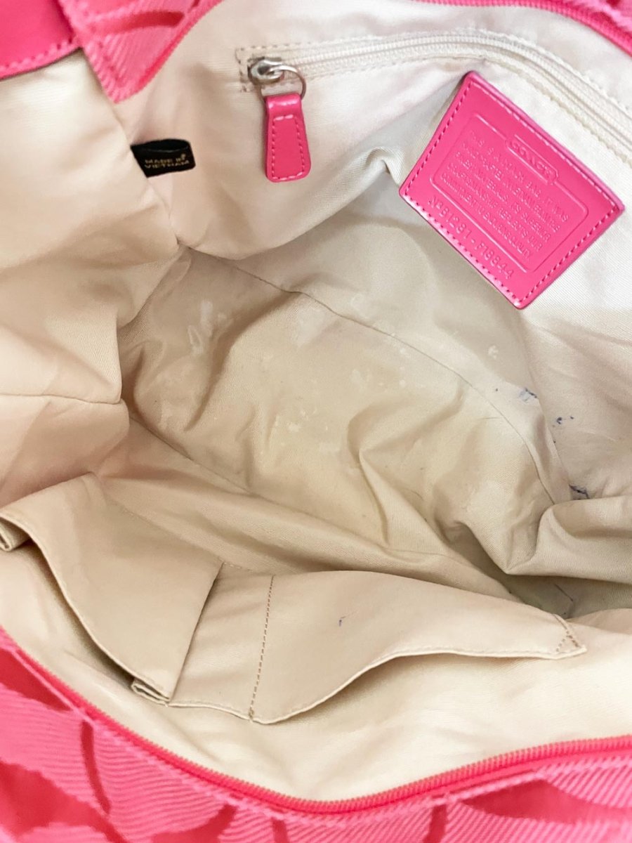 y2k coach hampton monogram tote | pink - good market thrift store