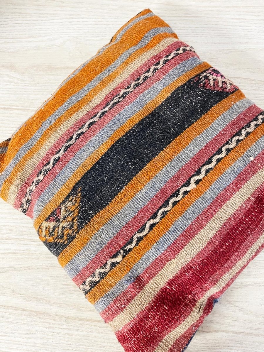 vintage kilim wool throw pillow - good market thrift store