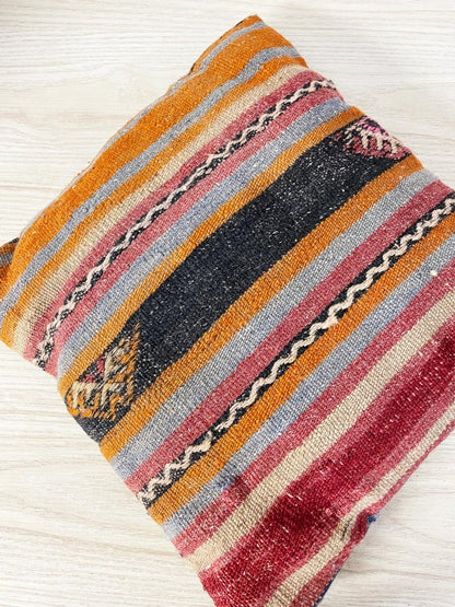 vintage kilim wool throw pillow - good market thrift store
