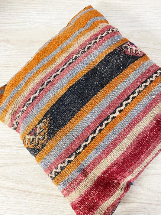 vintage kilim wool throw pillow - good market thrift store