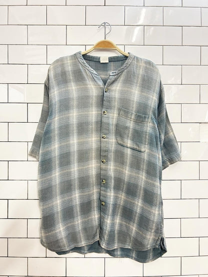 vintage plaid grunge ringer shirt - good market thrift store