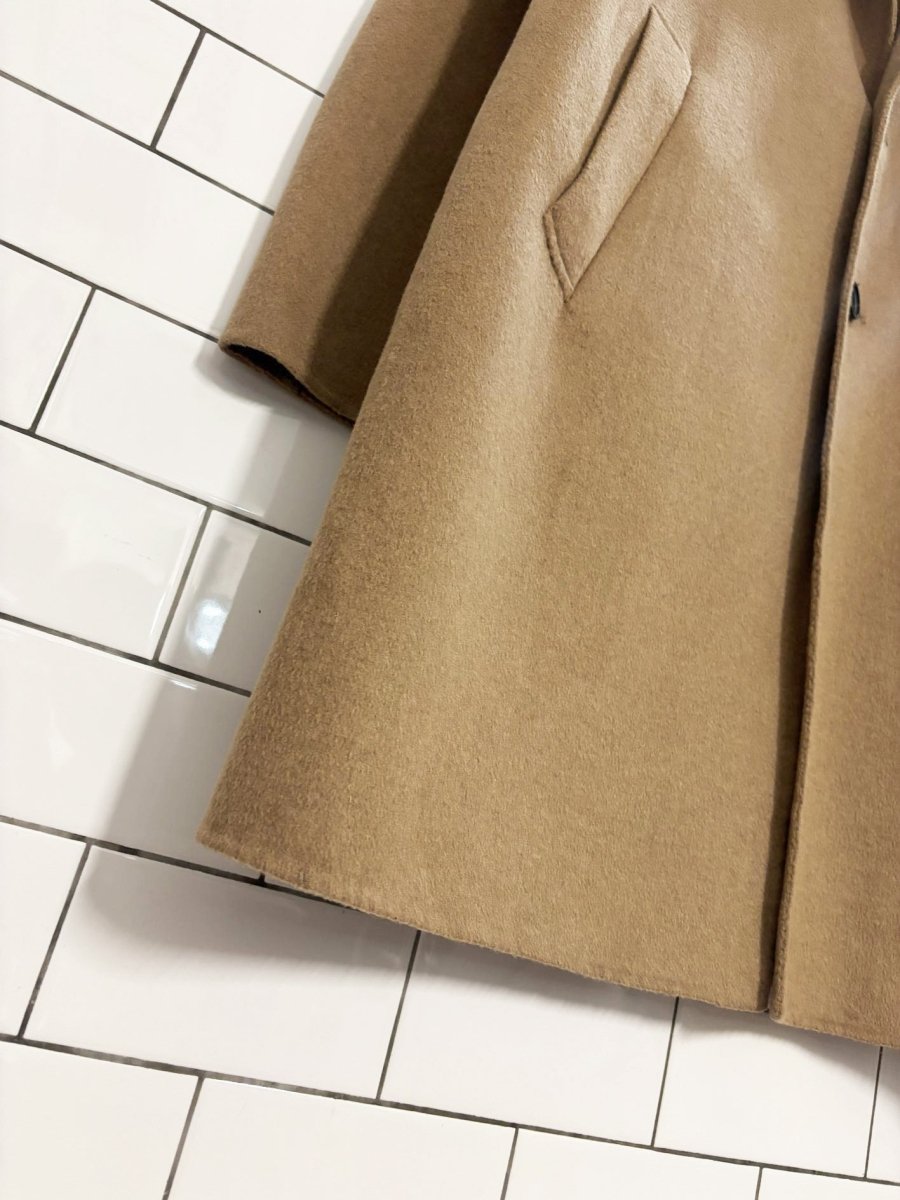 zara camel single breasted car coat - good market thrift store