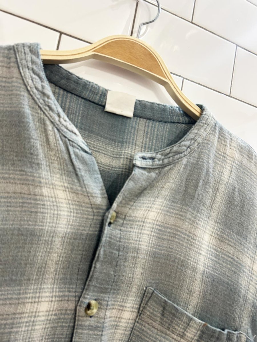 vintage plaid grunge ringer shirt - good market thrift store