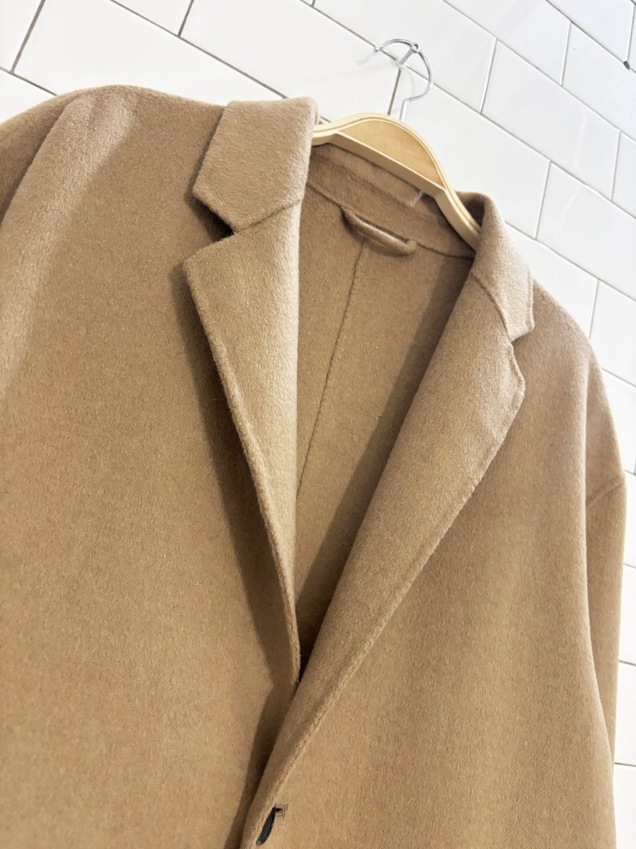 zara camel single breasted car coat - good market thrift store