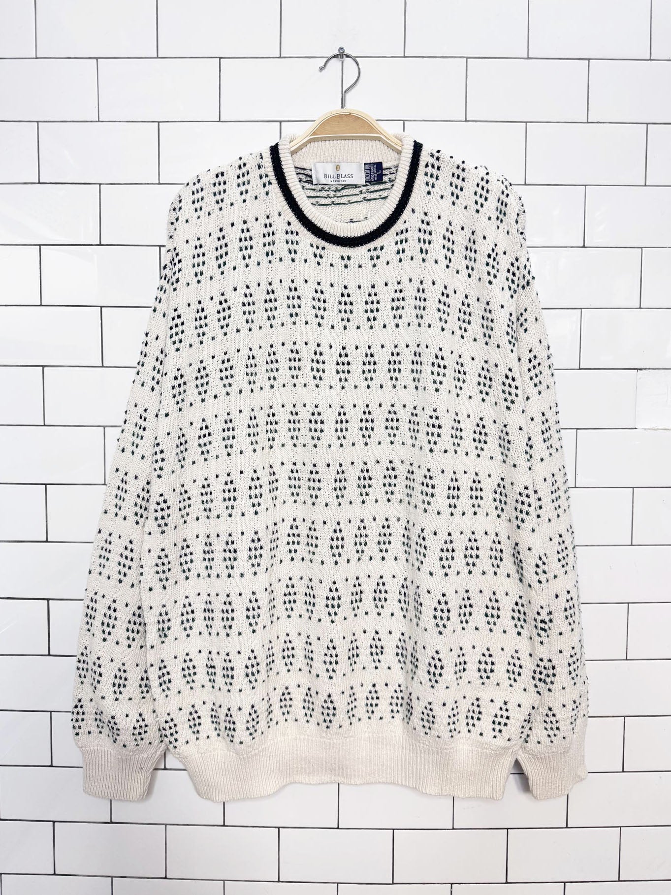 vintage 90s bill blass hand-framed soft knit cotton sweater | made in USA