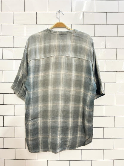 vintage plaid grunge ringer shirt - good market thrift store