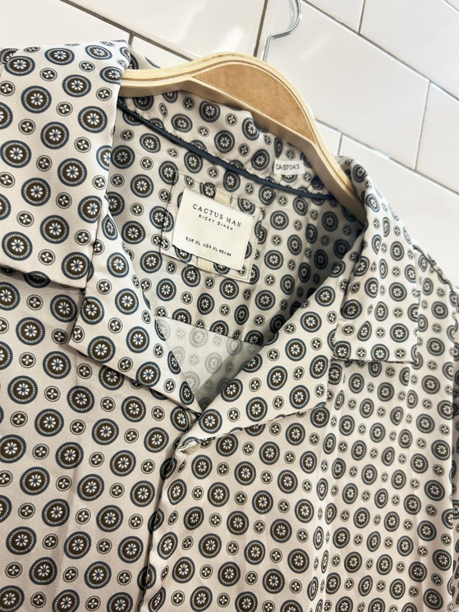 cactus man satin shirt - good market thrift store