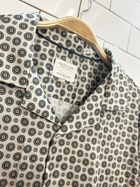 cactus man satin shirt - good market thrift store