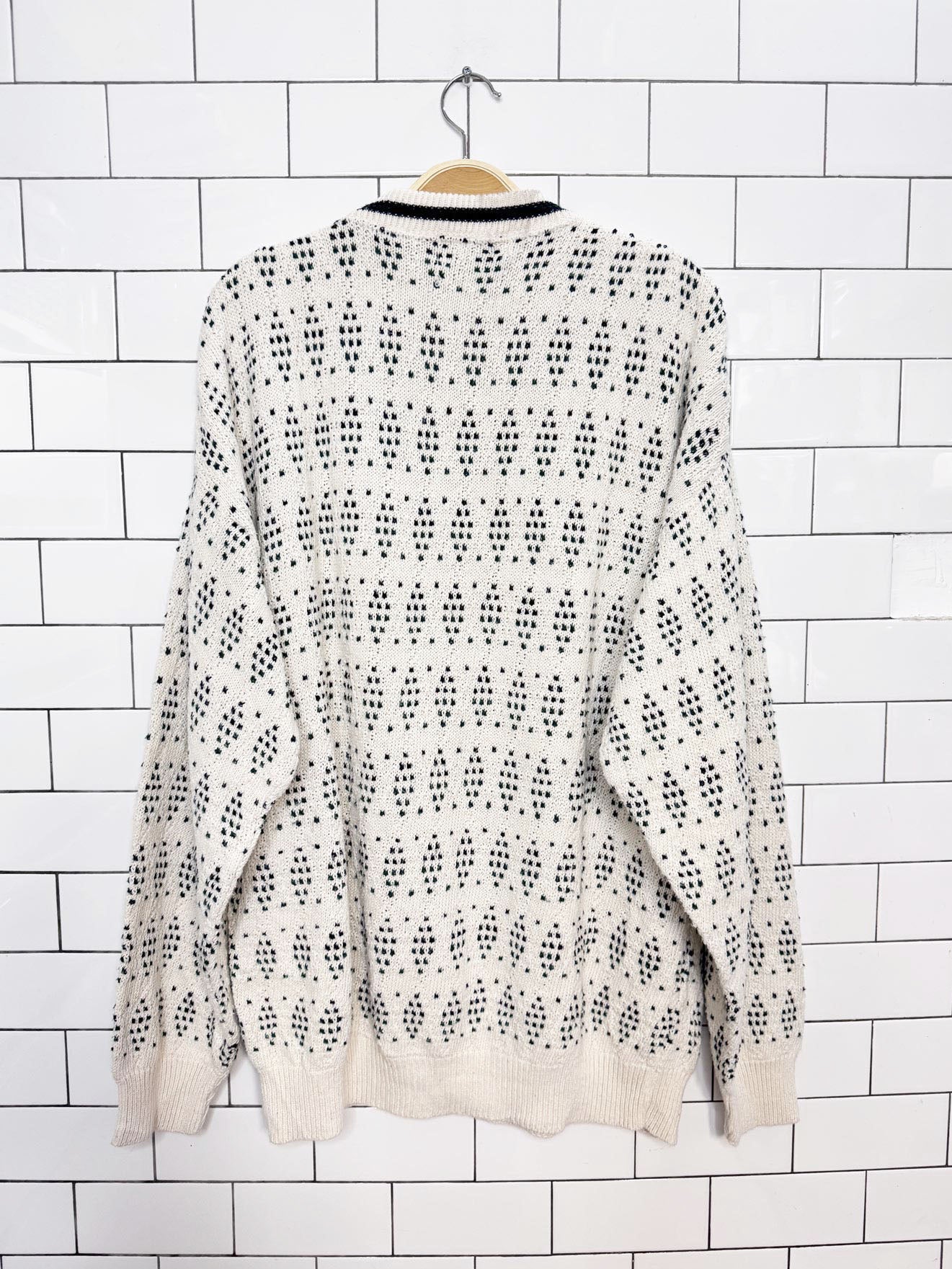 vintage 90s bill blass hand-framed soft knit cotton sweater | made in USA