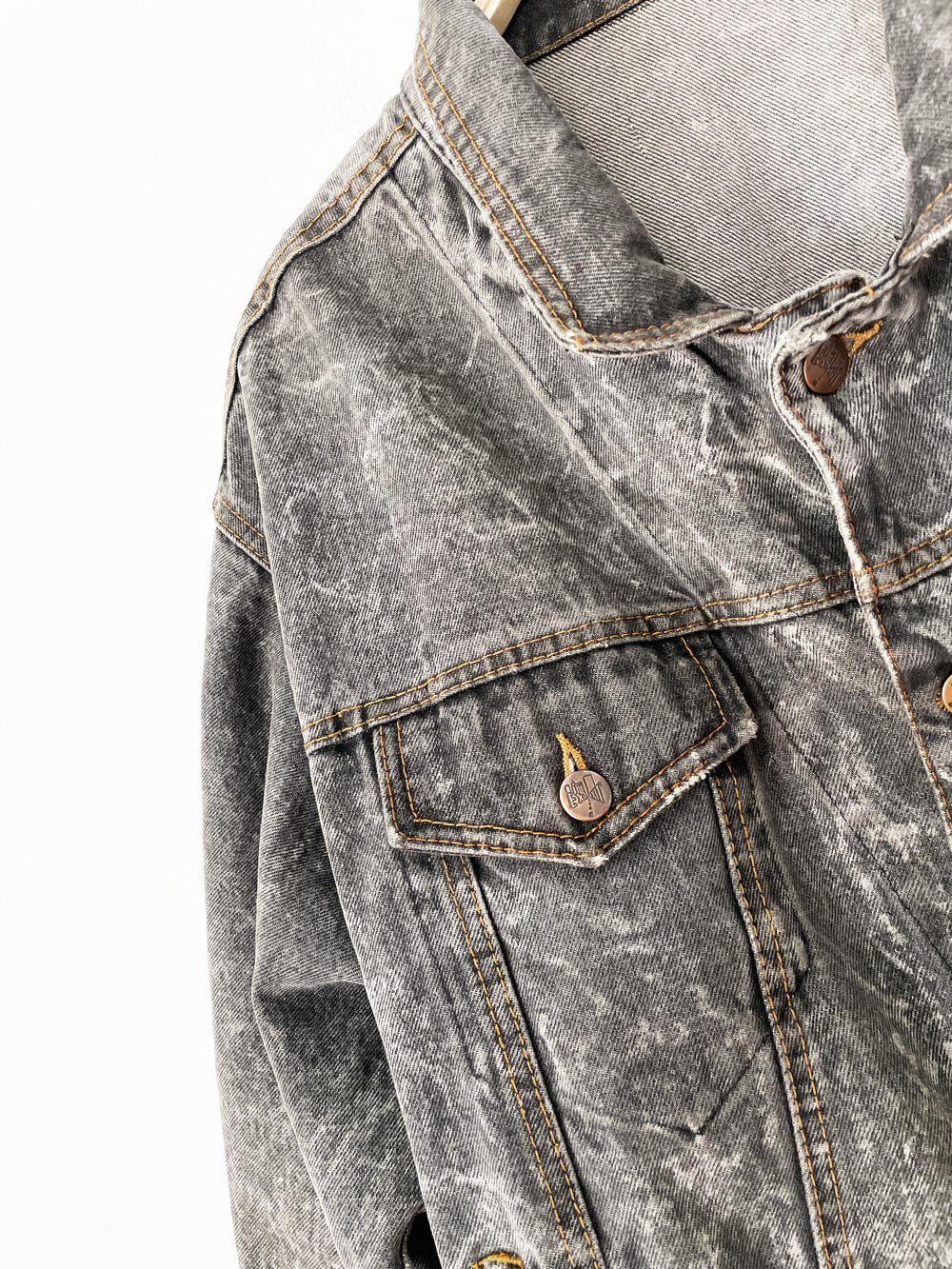 vintage 90s exit acid wash oversized denim trucker jacket | made in Canada