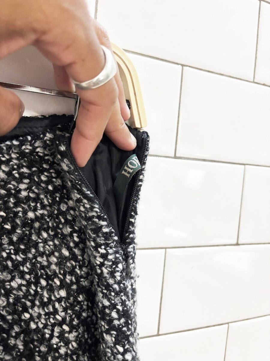 vintage hobbs wool - blend tweed maxi skirt - good market thrift store