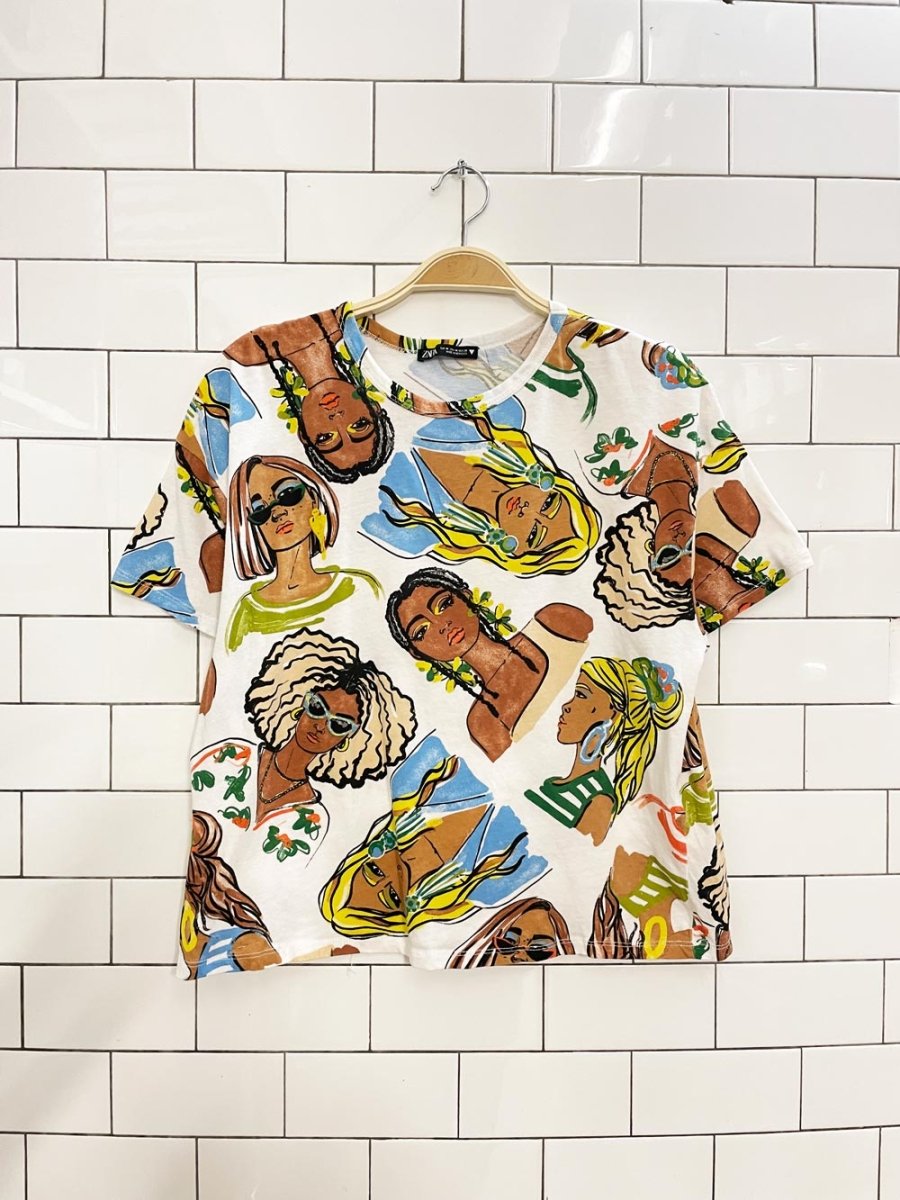 zara faces boxy graphic tee - good market thrift store