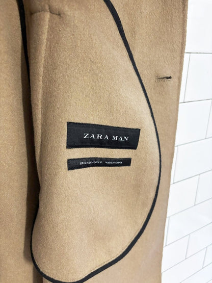 zara camel single breasted car coat - good market thrift store