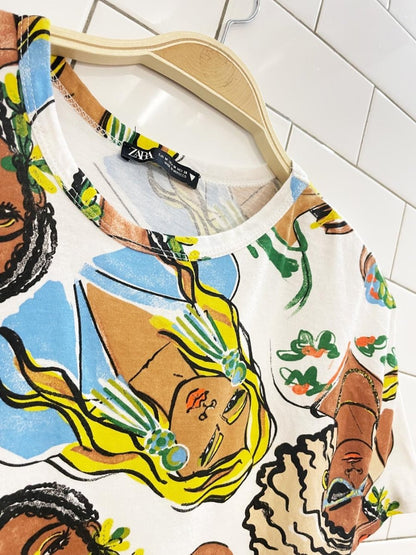 zara faces boxy graphic tee - good market thrift store