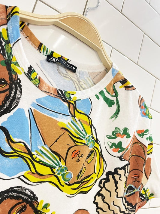 zara faces boxy graphic tee - good market thrift store