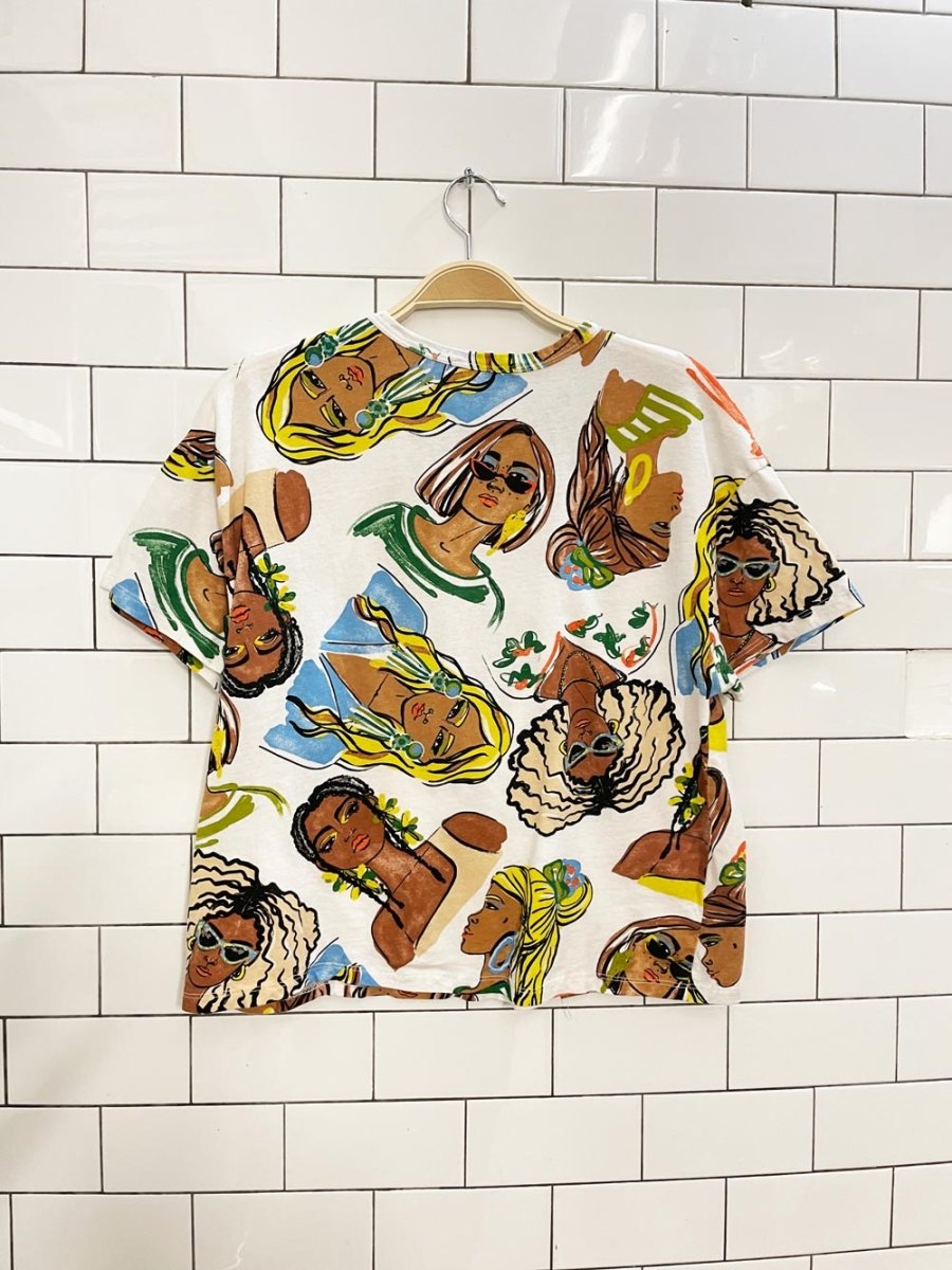 zara faces boxy graphic tee - good market thrift store