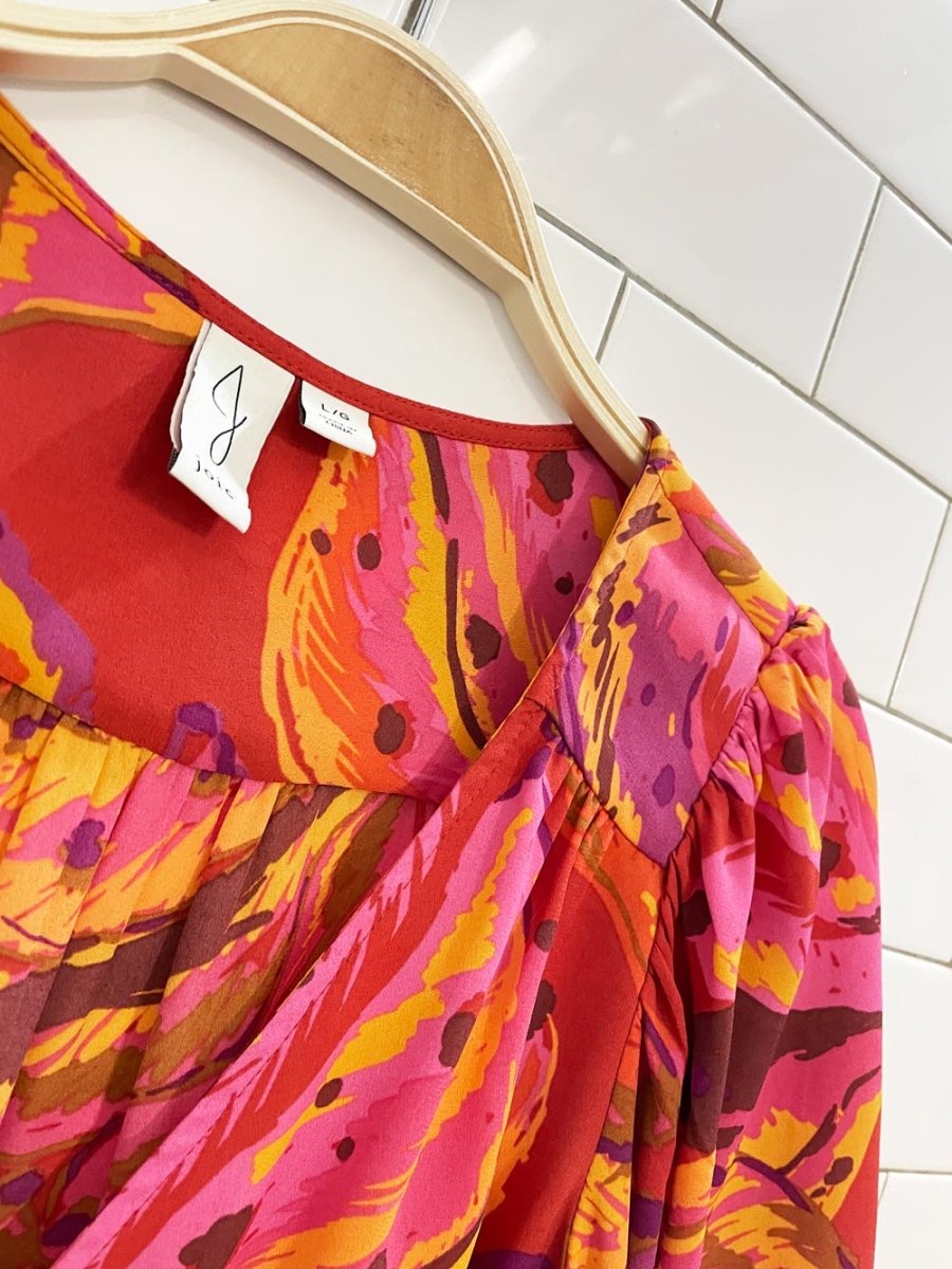 joie abstract floral wrap crop blouse - good market thrift store