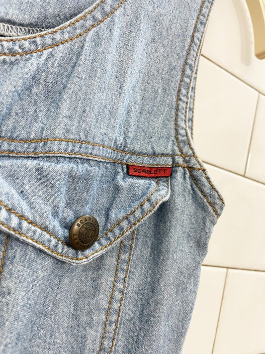 vintage 90s scarlett denim jumper mini dress - good market thrift store
