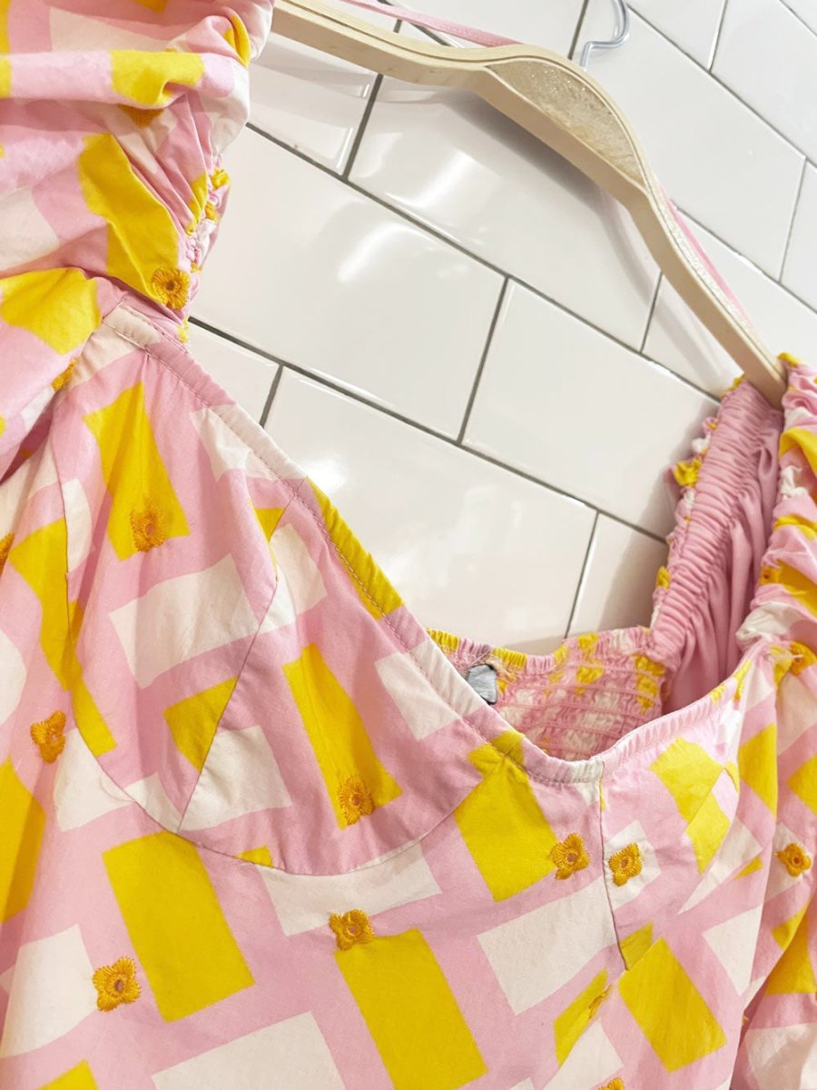 zara puff sleeve bustier poplin bodysuit - good market thrift store