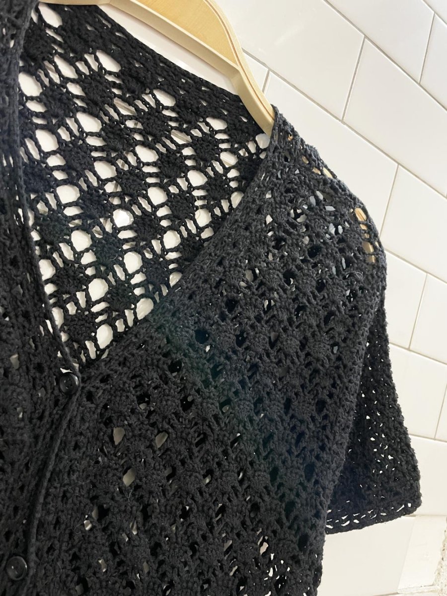 vintage crochet knit cardigan top - good market thrift store