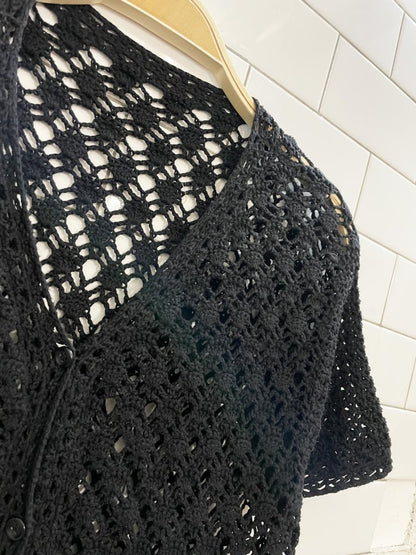 vintage crochet knit cardigan top - good market thrift store
