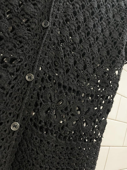 vintage crochet knit cardigan top - good market thrift store