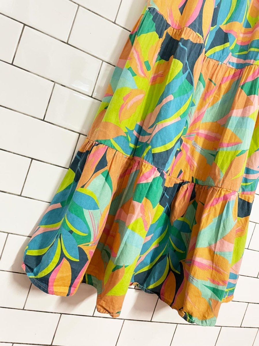 japna tropical bright tiered maxi dress - good market thrift store