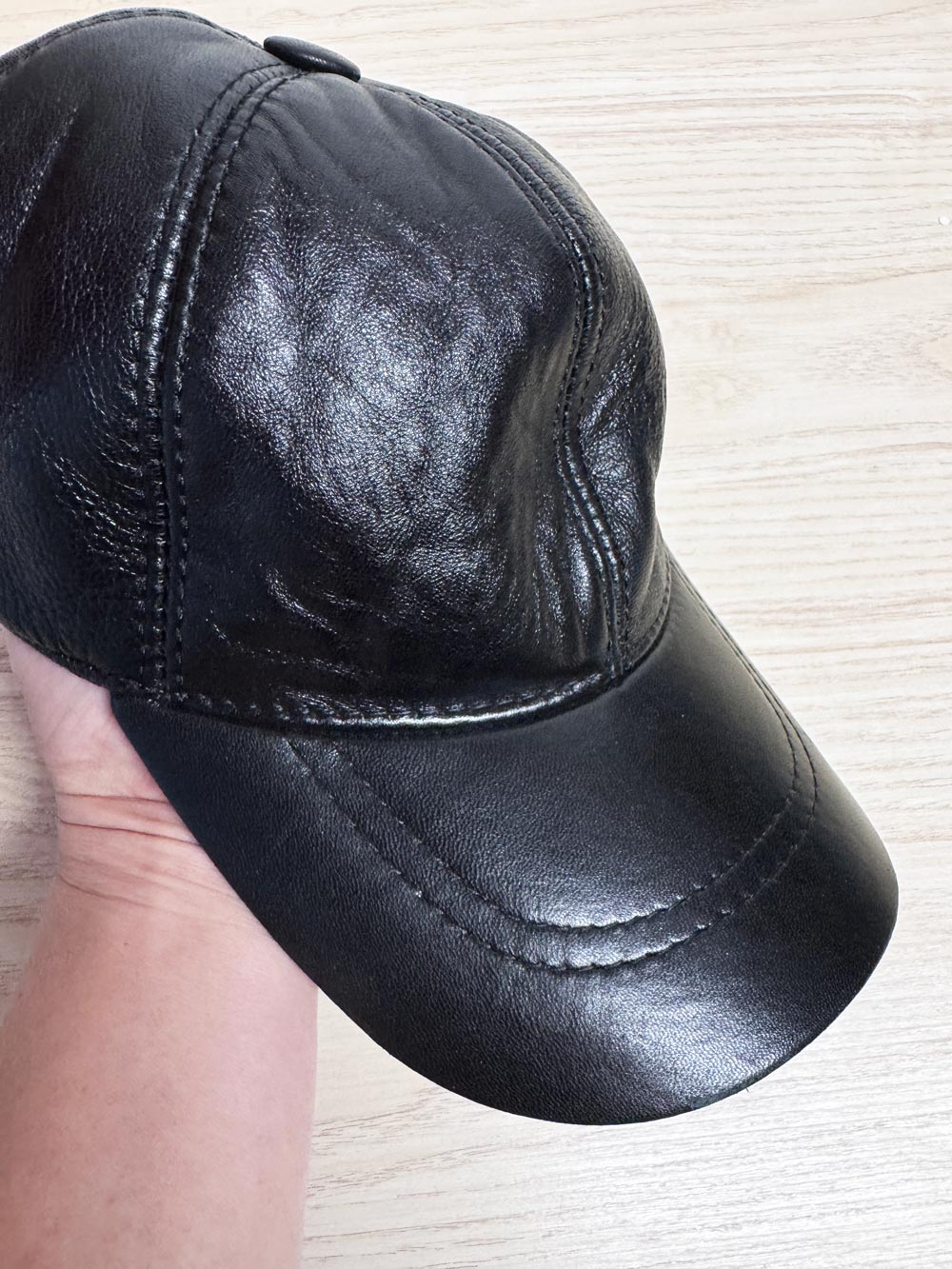 vintage 00s lambskin leather baseball cap | made in Turkey