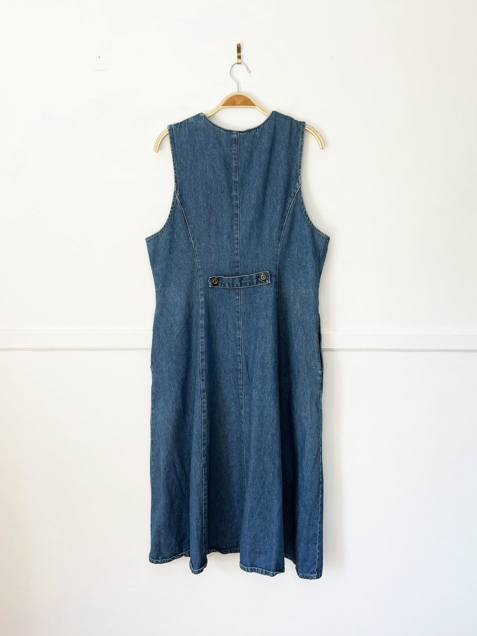 vintage 00s alfred dunner full button fitted denim midi dress