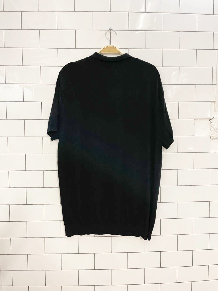 zara light knit polo shirt - good market thrift store