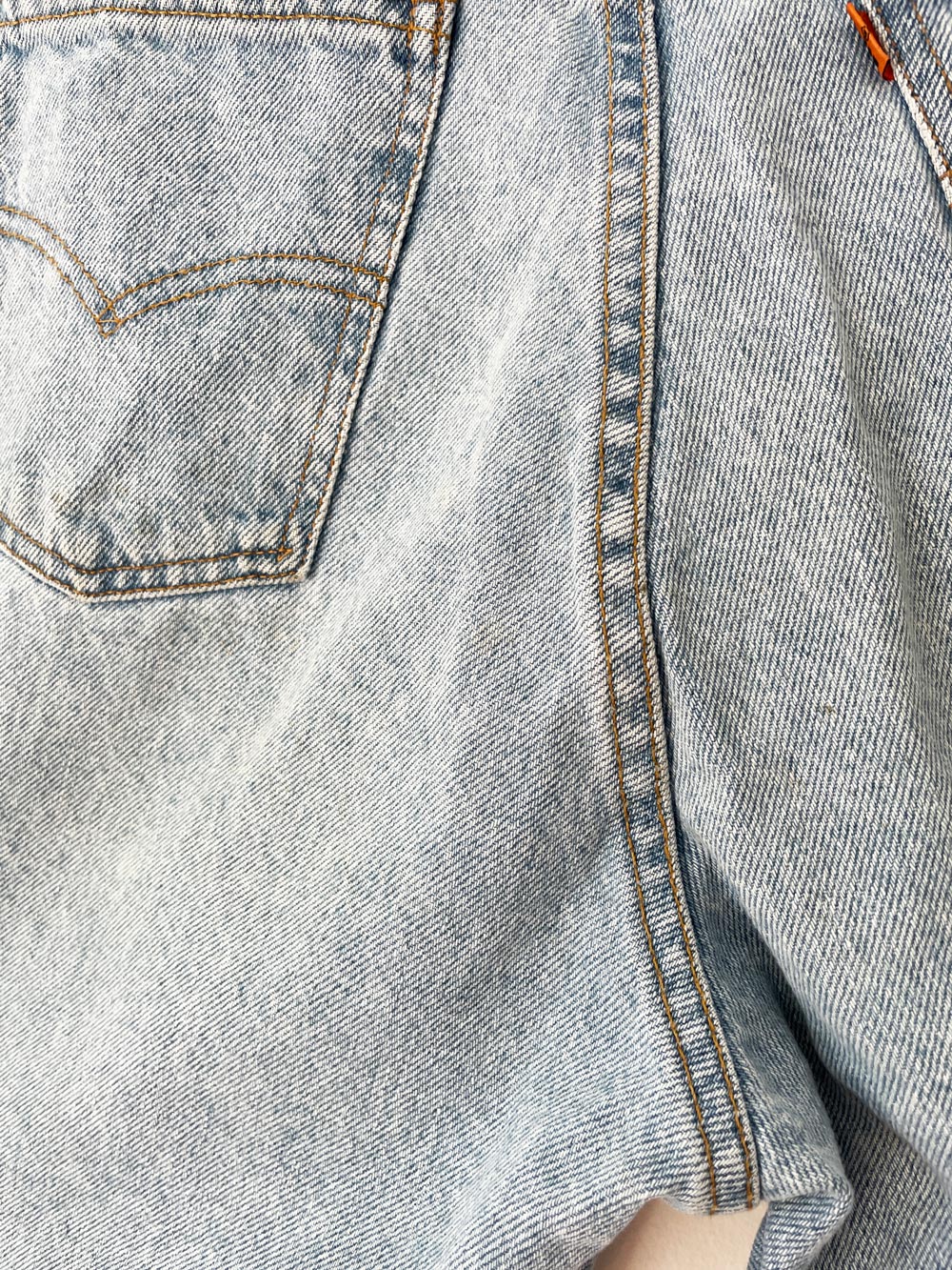 vintage 90s levi's 550 orange tab relaxed fit long denim shorts