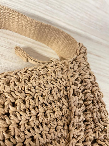 uniqlo crochet raffia banana crossbody bag - good market thrift store