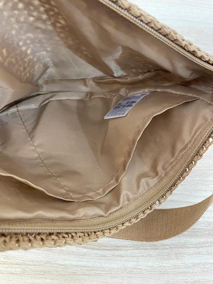 uniqlo crochet raffia banana crossbody bag - good market thrift store