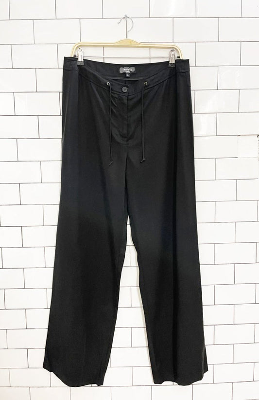 trisito femme drawstring wide leg casual pants - good market thrift store