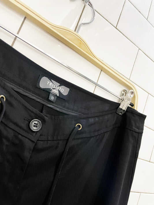 trisito femme drawstring wide leg casual pants - good market thrift store