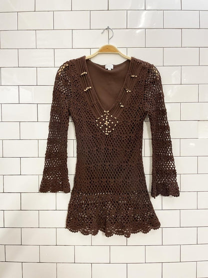 y2k suzy shier beaded crochet top - good market thrift store