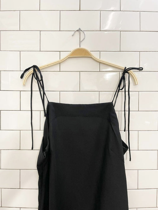 h&m linen - blend ruched side midi - maxi dress - good market thrift store