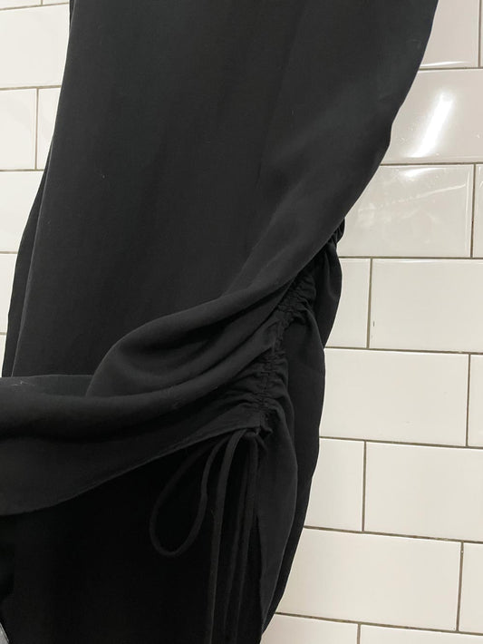 h&m linen - blend ruched side midi - maxi dress - good market thrift store