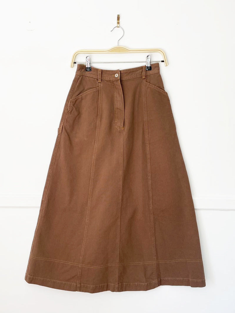 vintage oilily canvas carpenter full midi skirt | made in Holland